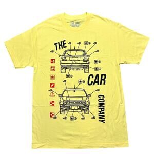 New The Car Company Yellow 100% Cotton T-Shirt Size L